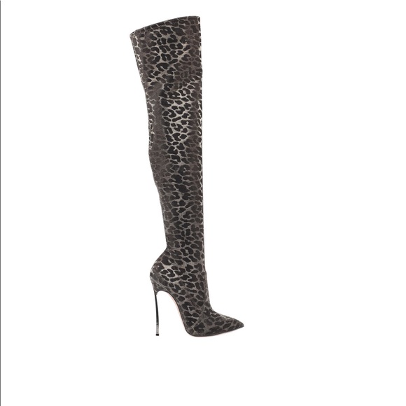 Casadei Shoes - Casadei animal print thigh-high boots